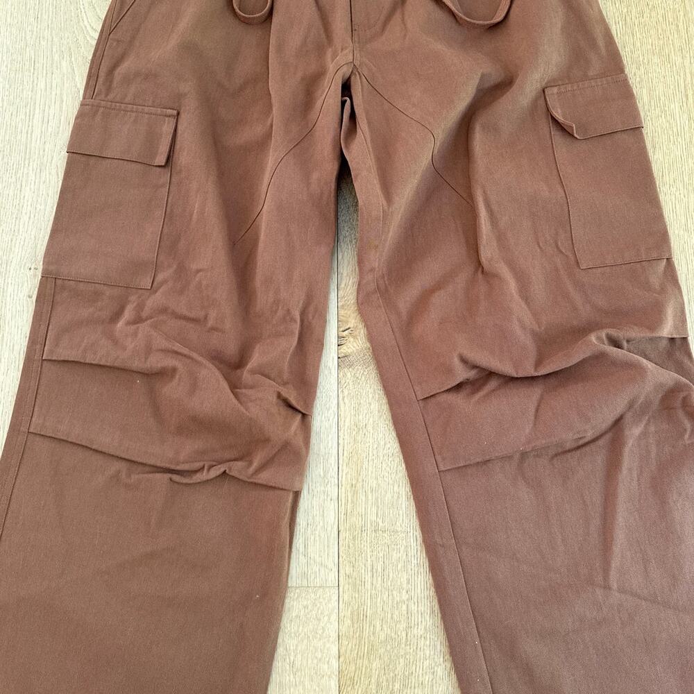 White Fox Parachute Cargo Pants Real Satisfaction Size XS Chocolate Brown - Picture 4 of 6